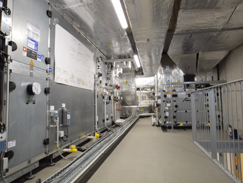 Jeweils ein Lüftungsgerät ist zuständig für die Räumlichkeiten im Ober- & Untergeschoß, die Küche, die Schulungsräume, das Lager und die Nebenräume. | © bösch - heizung, klima, lüftung